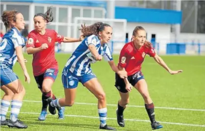  ?? Foto: cedida ?? Momento del partido amistoso de pretempora­da entre Osasuna Femenino y Alavés.