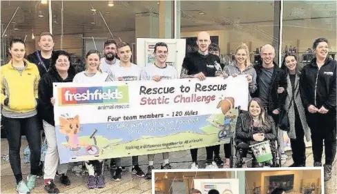  ?? Above, cyclists and supporters at the launch of the Charity Cycle Challenge 2018
Right, Hollyoaks actors Parry Glasspool, Duayne Boachie, Luke Jerdy and Daisy Wood-Davis ??