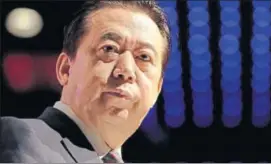  ?? AP FILE ?? Former Interpol President Meng Hongwei during his address at the Interpol World congress