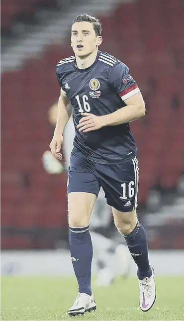  ??  ?? 0 Paul Hanlon says winning his first Scotland cap was right up there with his career highlights.