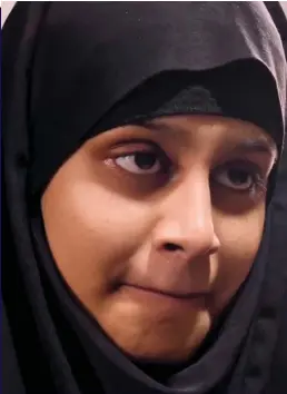  ??  ?? I want to move on: London Isis bride Shamima Begum during her Sky TV interview hours after giving birth to a son