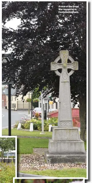  ??  ?? A view of the Great War memorial in Castlebell­ingham.