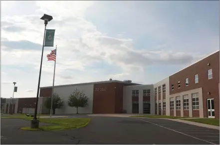  ?? MEDIANEWS GROUP ?? A ‘Welcome to Raider Country’ banner is seen in front of Twin Valley High School. Some students want the school to drop its Native American mascot.