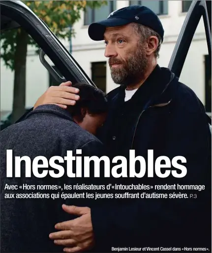  ??  ?? Benjamin Lesieur et Vincent Cassel dans « Hors normes ».