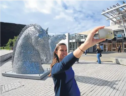  ?? Picture: SWNS. ?? The maquettes proved popular during their stay at the Scottish Parliament.