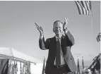  ?? JOSE LUIS VILLEGAS/AP ?? Sen. Tommy Tuberville, R-ala., is introduced at a rally featuring former President Donald Trump in Minden, Nev., Saturday.