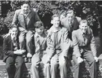  ??  ?? Reunion: RAF mates with John Askew (third from right) in 1952