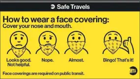  ?? Contribute­d photo ?? MTA face coverings PSA.