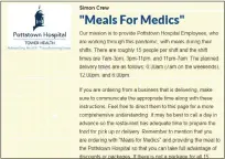  ?? IMAGE FROM SCREENSHOT ?? Simon Crew created the Meals for Medics website on SignupGeni­us.com