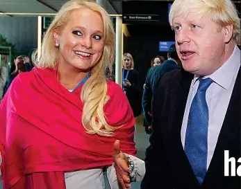  ??  ?? Close: Jennifer Arcuri with Boris Johnson. The Prime Minister says he visited her home to receive technology lessons