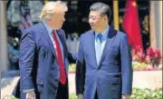  ?? NYT FILE ?? Donald Trump and President Xi Jinping at the MaraLago resort in Palm Beach, Florida in April.