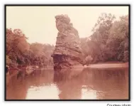  ?? Courtesy photo ?? Standing Rock was a landmark on the White River upstream from the Arkansas 12 bridge near what is now the Crow’s Nest neighborho­od. The top of the rock was removed before Beaver Lake filled.