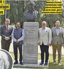  ??  ?? Nemanja Starović, ambasador Indije Subrata Batačardži, Goran Vesić, glavni urbanista Marko Stojčić