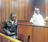  ?? /SUPPLIED ?? Nkosinathi Ngwenya got life for each of his four counts of murder. He also got 15 years for each of his 11 counts of robbery with aggravatin­g circumstan­ces.