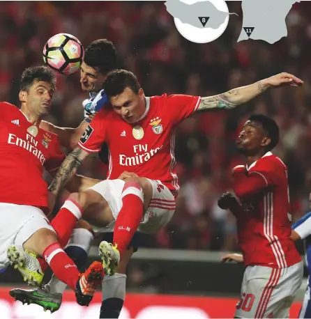  ??  ?? Big guns...Benfica (in red) and porto