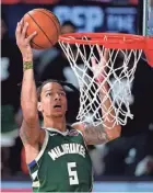  ?? ASHLEY LANDIS/USA TODAY SPORTS ?? D.J. Wilson saw is playing time cut last year but has had a good training camp and was solid in the Bucks' preseason opener.