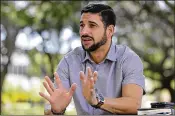  ?? ALAN DIAZ / AP ?? Javier Gonzalez left Puerto Rico after the destructio­n by Hurricane Maria and moved to Florida. He still resents how his island was treated by the U.S..