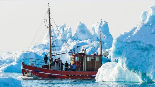  ??  ?? Iceberg spotting near Illulissat on Greenland’s western coast. Tourism is an increasing­ly important economic driver for the country.