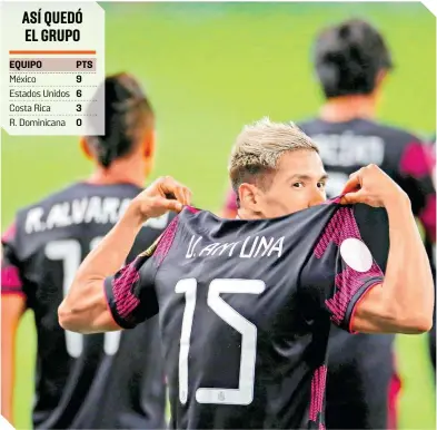  ?? FOTOS: MEXSPORT ?? Antuna muestra orgulloso su camiseta luego de anotar el gol del triunfo.