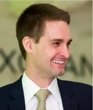  ?? KEYSTONE ?? Il Ceo di Snapchat Evan Spiegel