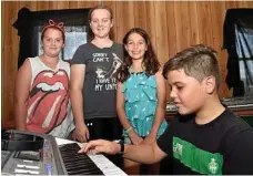  ??  ?? Practising keyboard are (from left) Charlotte Woodfield, Lauren Lester, Charlotte Frelicot and Jett Heffernan.