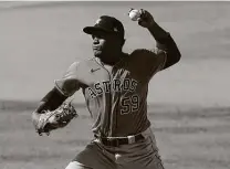  ?? Ashley Landis / Associated Press ?? Framber Valdez, who emerged this season as the Astros’ most reliable starter, will get the ball today in Game 1.