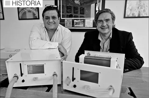  ?? Enrique pesantes/ el comercio ?? • Édgar Landívar y Vicente Adum son ingenieros que impulsan el proyecto Openventi, que surgió en Guayaquil.