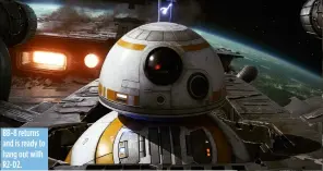  ??  ?? BB-8 returns and is ready to hang out with R2-D2.
