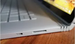  ??  ?? The Surface Book 2’s USB-C port breaks with tradition.