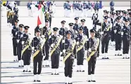  ?? KUNA photos ?? Graduands in military parade during the graduation ceremony forthe 45th batch of the police cadet officers.