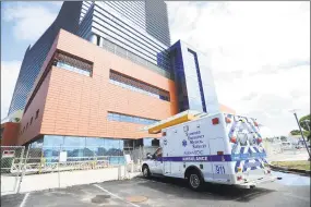  ?? Hearst Connecticu­t Media file photo ?? An ambulance waits at Stamford Hospital.