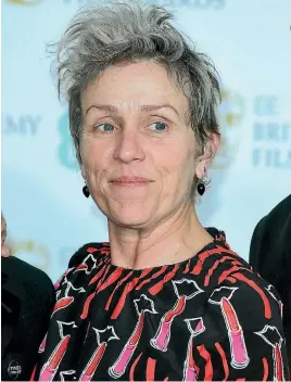  ?? GETTY IMAGES ?? Frances McDormand says she has a ‘little trouble with compliance’.