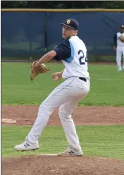  ??  ?? Mendocino College Eagles pitcher Gary Grosjean, Jr. (24) throws a pitch in an Eagles’ baseball game played during the 2019 season. Grosjean and his Eagles baseball teammates open their 2020 season this Friday, January 24, at home, with a game vs. College of the Redwoods, starting at 1 p.m.