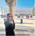  ?? ?? i La dolce vita: Abigail’s daughter enjoys crowd-free Venice – and a sweet treat