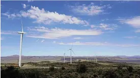  ?? ?? Longyuan Mulilo’s 163 wind turbines near De Aar have an installed capacity of 244.5MW.