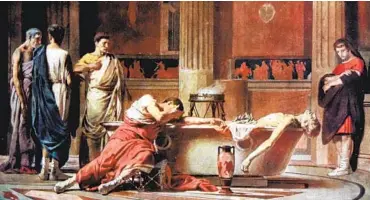  ?? Universal History Archive/Universal Images Group ?? AN 1871 painting by Manuel Domínguez Sánchez shows the death of Roman Stoic philosophe­r Seneca.