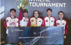  ??  ?? CS GO first runner-up team, NXL of Indonesia. (From left) Vega Tanaka, Richard Permana, Josias Christian, Grant Hadiputra and Kennedy Buntoro.