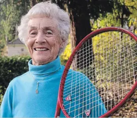  ?? BERND FRANKE THE ST. CATHARINES STANDARD ?? Tennis player Joyce Cutts, 86, settled for the silver medal in 85-plus women's doubles and won the bronze in 85-plus mixed doubles at the Super-Seniors World Team Championsh­ips in Umag, Croatia.