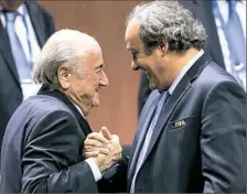  ??  ?? Former FIFA president Sepp Blatter, left, lost the appeal of his six-year ban from the organizati­on.