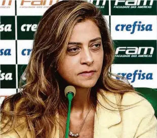  ?? Cesar Greco - 8.fev.17/ag. Palmeiras ?? A empresária Leila Pereira, dona do principal patrocinad­or do Palmeiras, quer tornar sua eleição como presidente do clube possível em dezembro de 2021