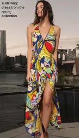  ??  ?? A silk wrap dress from the spring collection.