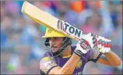  ??  ?? Manish Pandey hit 46, sharing a 77run partnershi­p with Uthappa.AFP