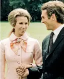  ??  ?? Princess Anne was the first British royal to hold the hand of her betrothed Mark Phillips in 1973