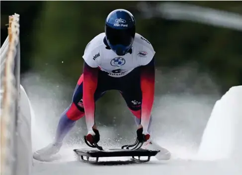  ?? (AP) ?? Marcus Wyatt about to start his run yesterday in Whist l er, Canada