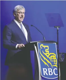  ?? ANDREW VAUGHAN/THE CANADIAN PRESS FILES ?? RBC CEO Dave McKay says “2020 is a big scaling year” with the aim to add more banking clients.