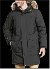  ?? EDDIE BAUER ?? Men’s Superior Down Stadium
Coat, Eddie Bauer, $399: For men seeking maximum cold protection, Eddie Bauer offers this coat, rated for -50 F, waterproof and longer than a parka by about 6 inches. The look is outdoorsy and practical, with oversize pockets and a roomy fit for layering.