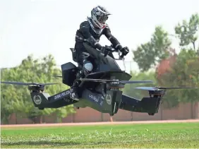  ?? HOVERSURF ?? Dubai Police are training on Hoversurf’s S3 2019 hoverbike and plan to add the futuristic vehicle to its patrol squads by 2020.