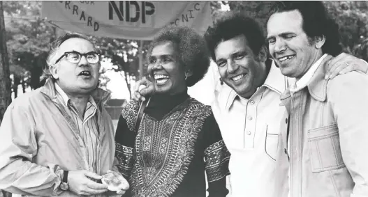  ??  ?? More cities are recognizin­g trailblaze­rs, including Vancouver, which in 2017 named a laneway for Rosemary Brown, second from left, the first black woman elected to any provincial legislatur­e.