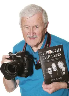  ??  ?? CLOCKWISE from above: Renowned Kerry photograph­er John Cleary with his first and eagerly-anticipate­d book of images Through the Lens; taking the reader back into the heady 1970s as they played out in the Kingdom; Provisiona­l IRA members blast...