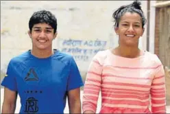  ??  ?? Babita (left) and Geeta Phogat were subjects of the movie ‘Dangal’.